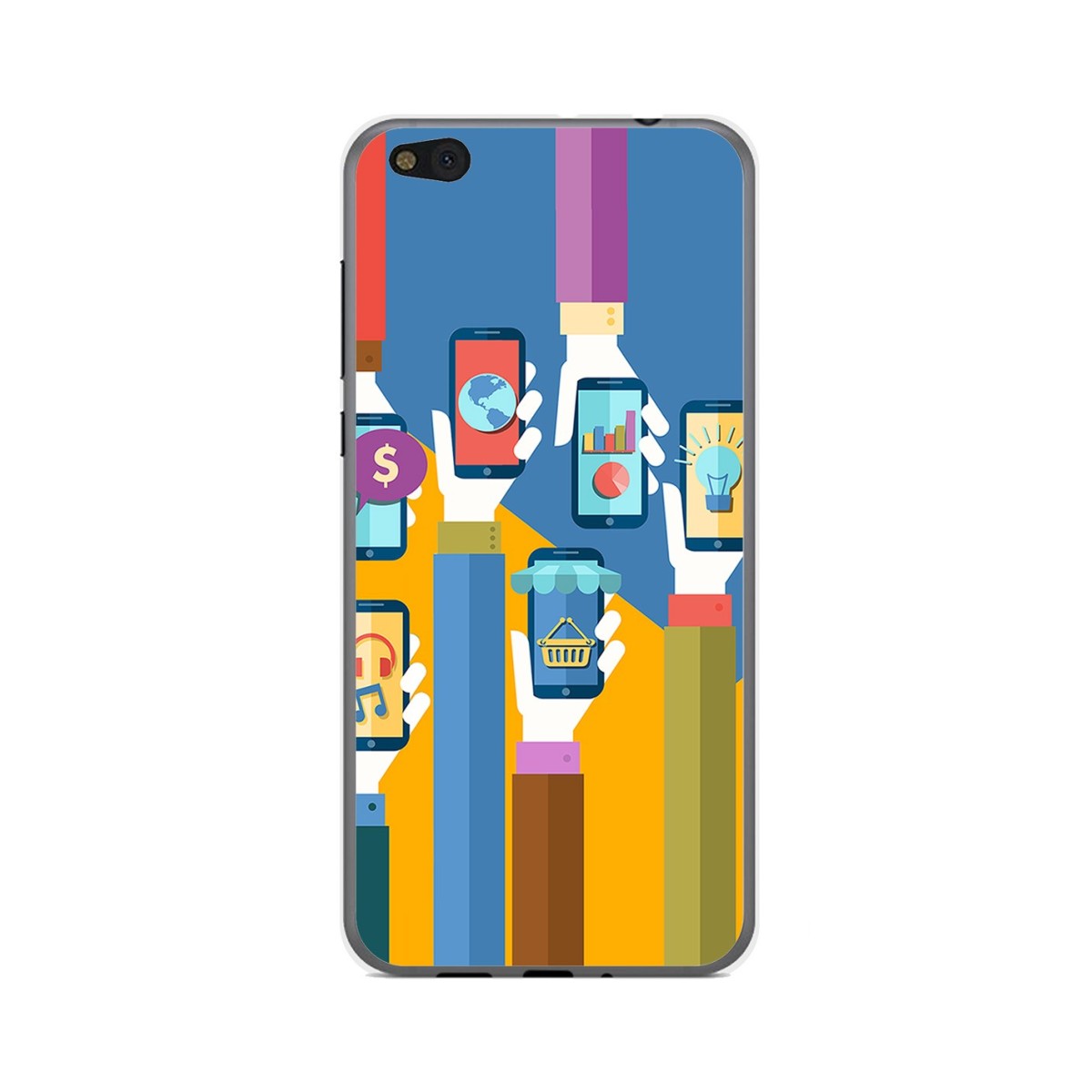 Funda Gel Tpu para Xiaomi Mi 5C Diseño Apps Dibujos