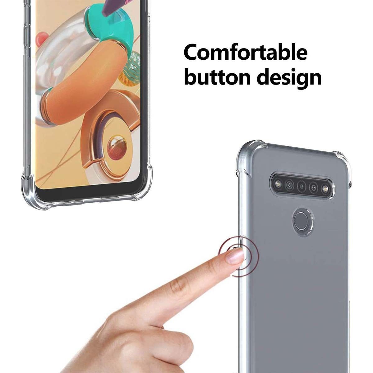 Funda Gel Tpu Anti-Shock Transparente para Lg K51s