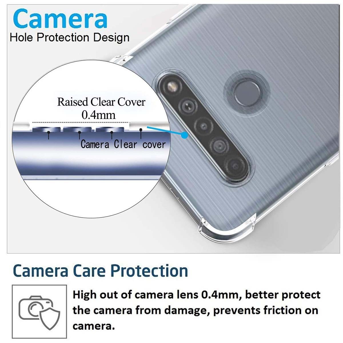 Funda Gel Tpu Anti-Shock Transparente para Lg K61