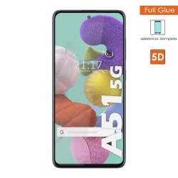 Protector Cristal Templado Completo 5D Full Glue Negro para Samsung Galaxy A51 5G Vidrio 2