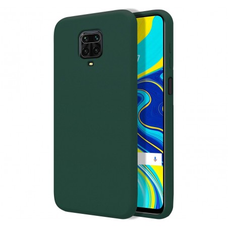 Funda Silicona Líquida Ultra Suave para Xiaomi Redmi Note 9S / Note 9 Pro color Verde Oscura