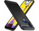 Funda Gel Tpu Tipo Carbon Negra para Samsung Galaxy M31