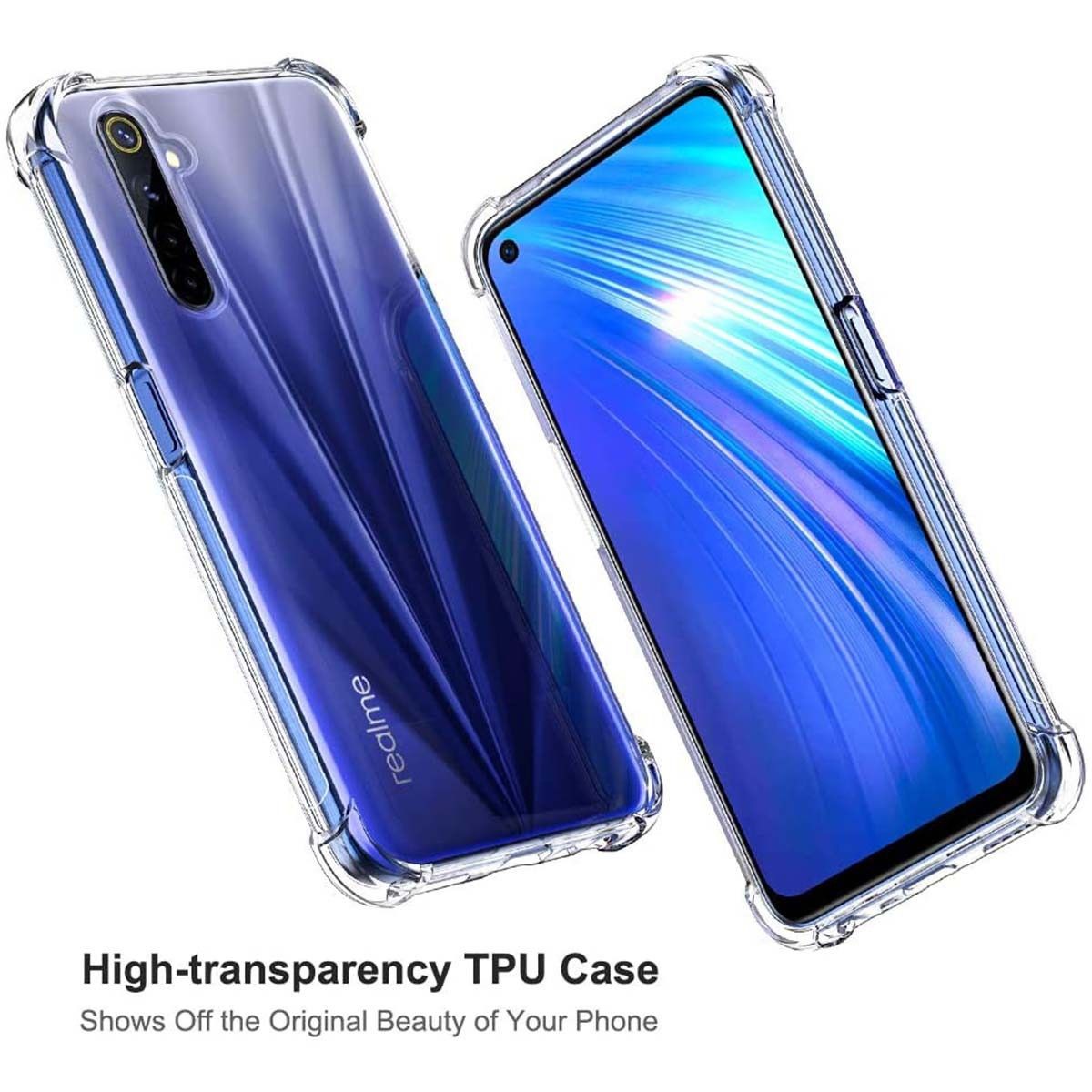 Funda Gel Tpu Anti-Shock Transparente para Realme 6