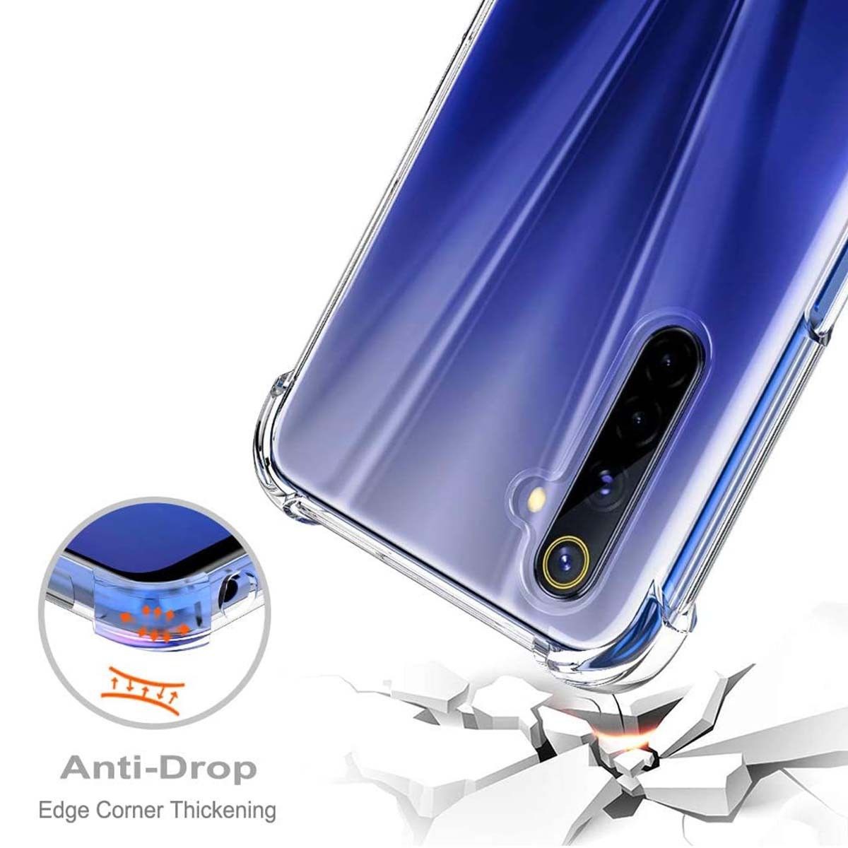 Funda Gel Tpu Anti-Shock Transparente para Realme 6