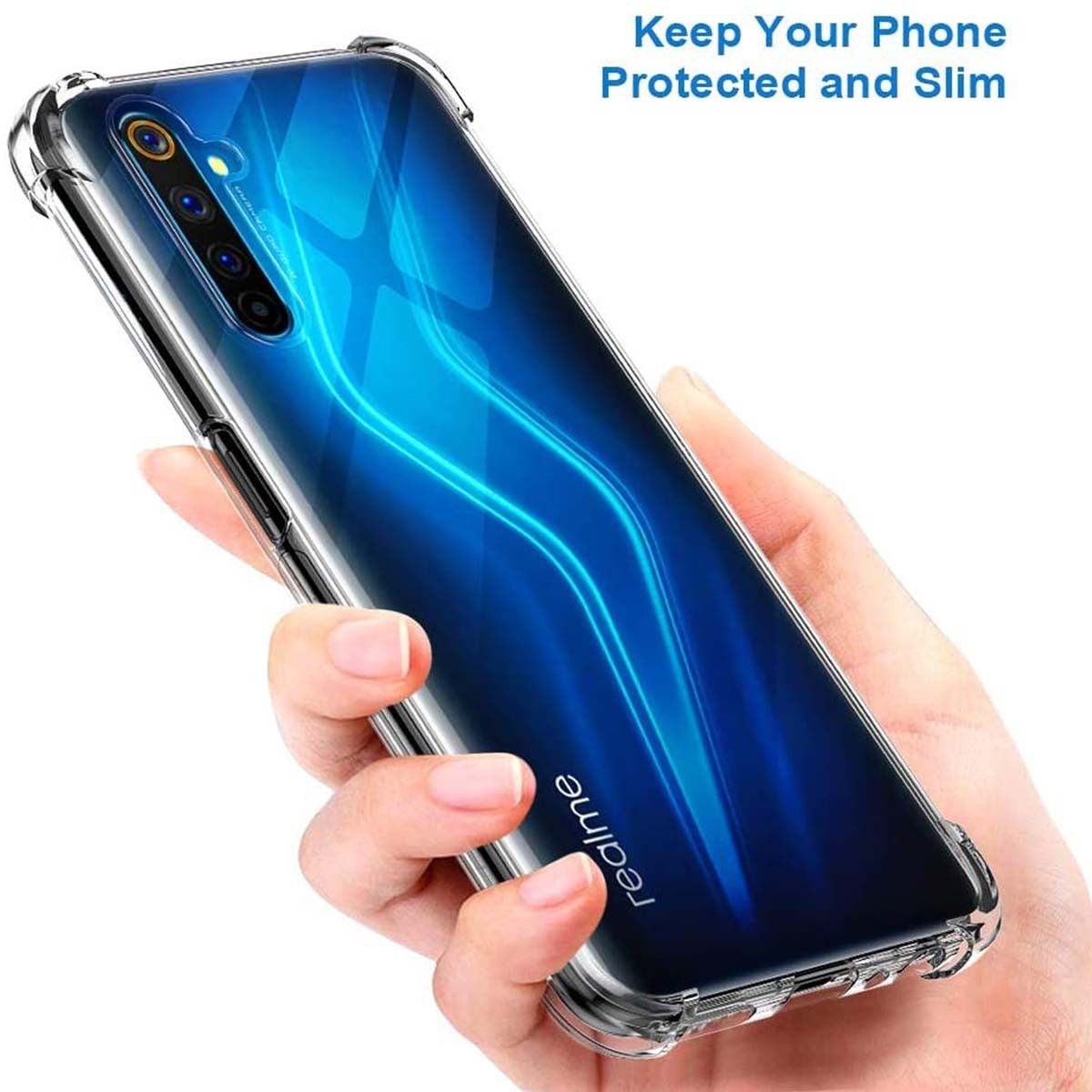 Funda Gel Tpu Anti-Shock Transparente para Realme 6 Pro