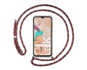Funda Colgante Transparente para Lg K41s con Cordon Rosa / Dorado