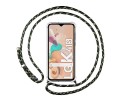 Funda Colgante Transparente para Lg K41s con Cordon Verde / Dorado