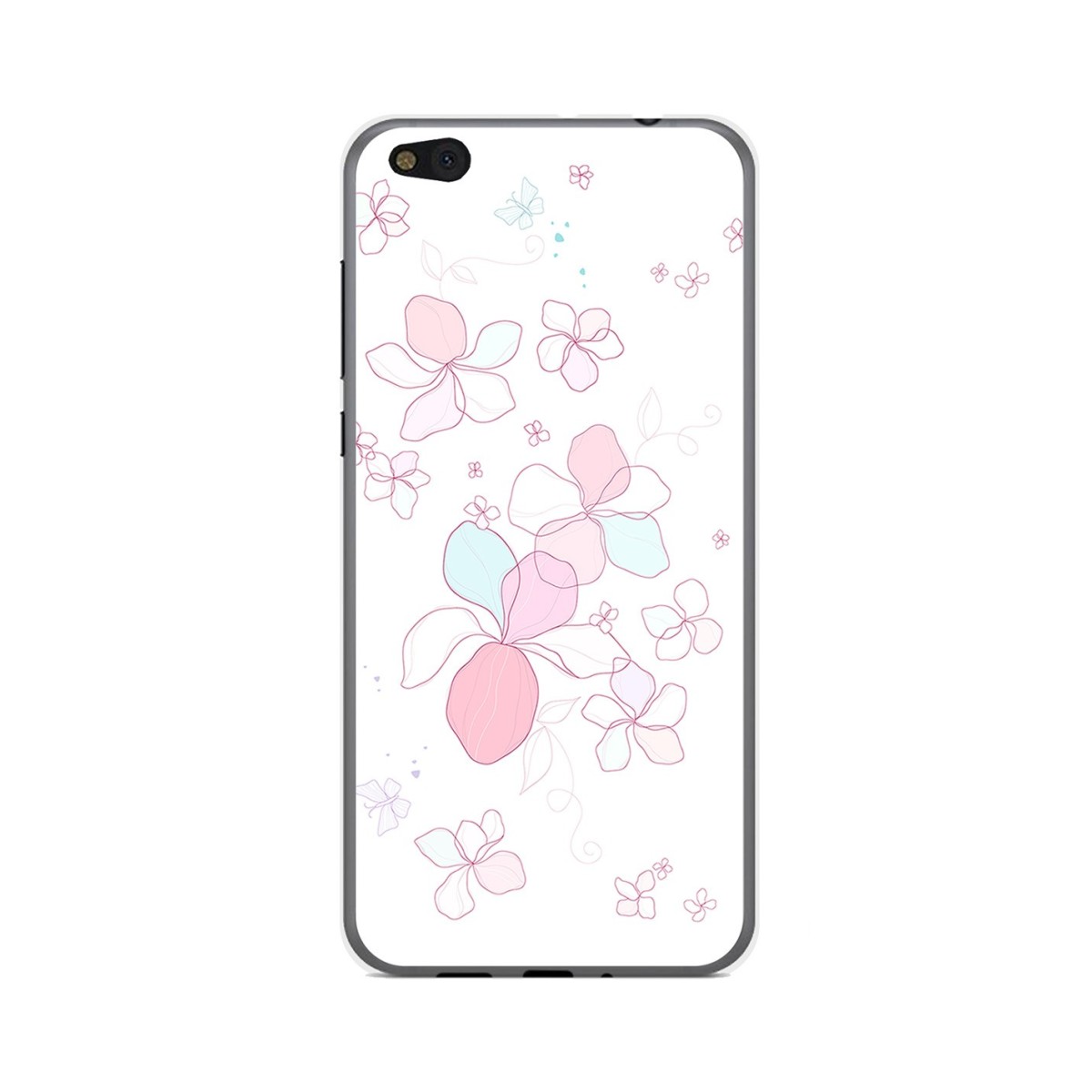 Funda Gel Tpu para Xiaomi Mi 5C Diseño Flores Minimal Dibujos