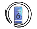 Funda Colgante Transparente para Realme 6 con Cordon Negro