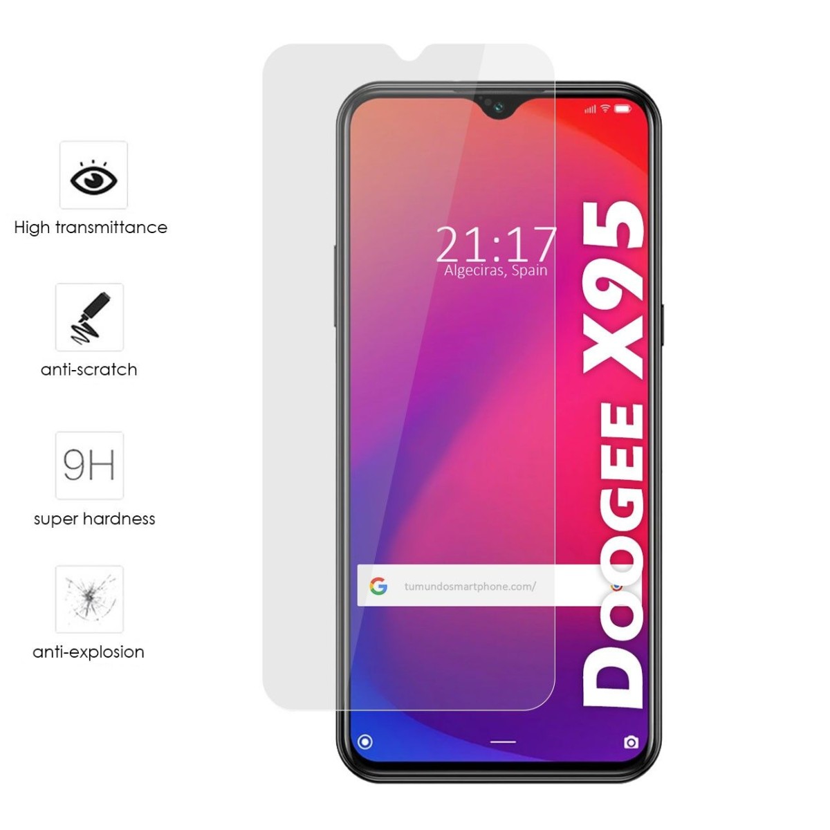 Protector Cristal Templado para Doogee X95 Vidrio