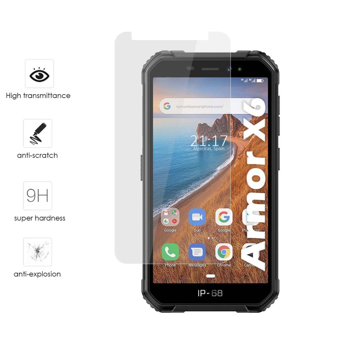 Protector Cristal Templado para Ulefone Armor X6 Vidrio
