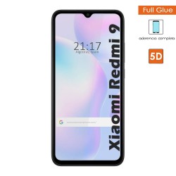 Protector Cristal Templado Completo 5D Full Glue Negro para Xiaomi Redmi 9A / 9AT 2