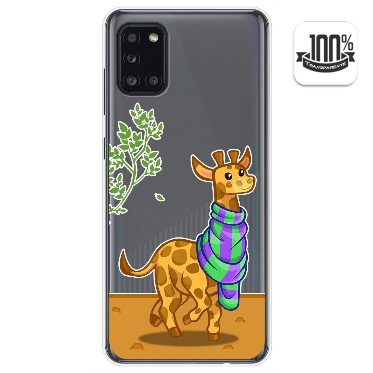 Funda Gel Transparente para Samsung Galaxy A31 diseño Jirafa Dibujos