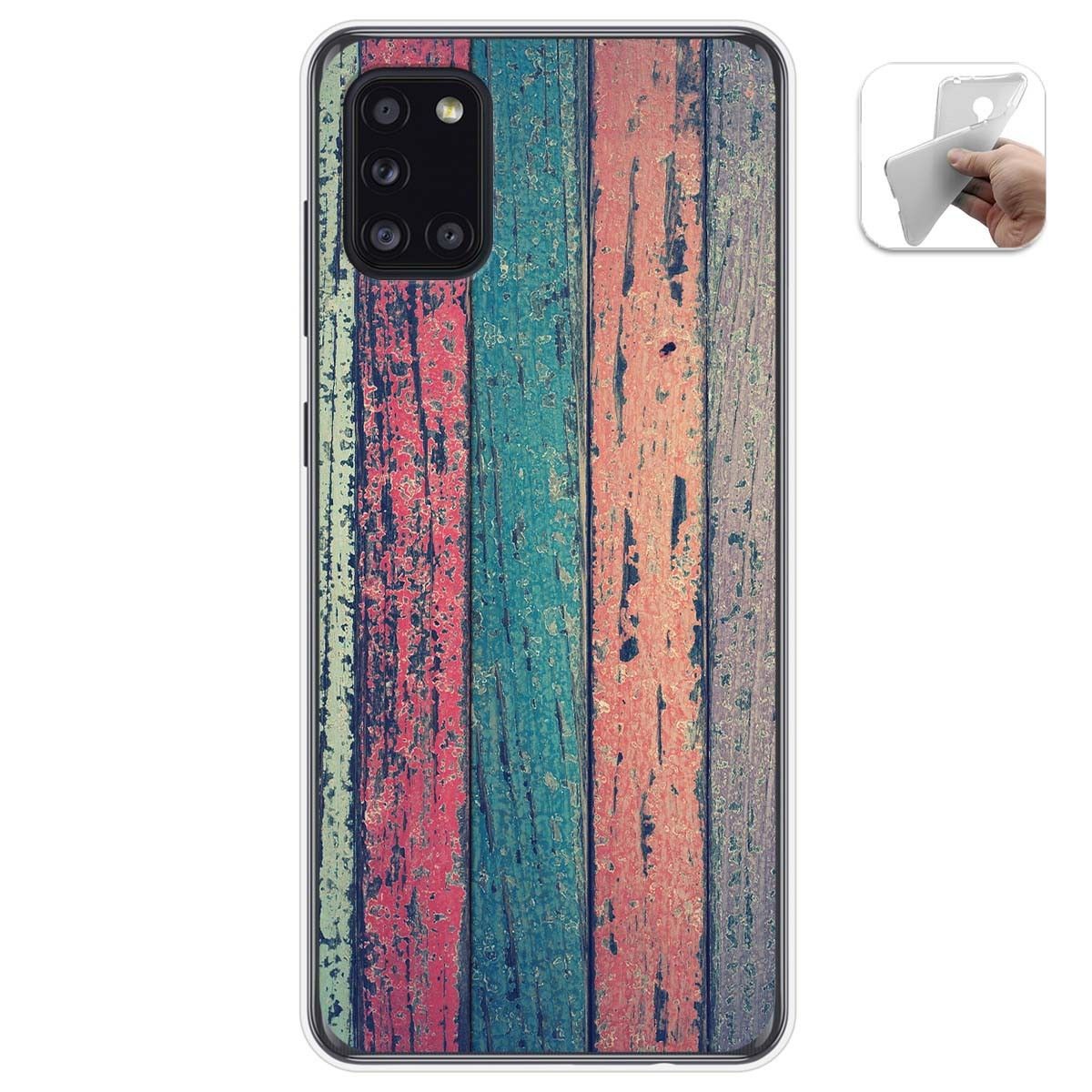 Funda Gel Tpu para Samsung Galaxy A31 diseño Madera 10 Dibujos