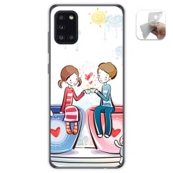 Funda Gel Tpu para Samsung Galaxy A31 diseño Café Dibujos