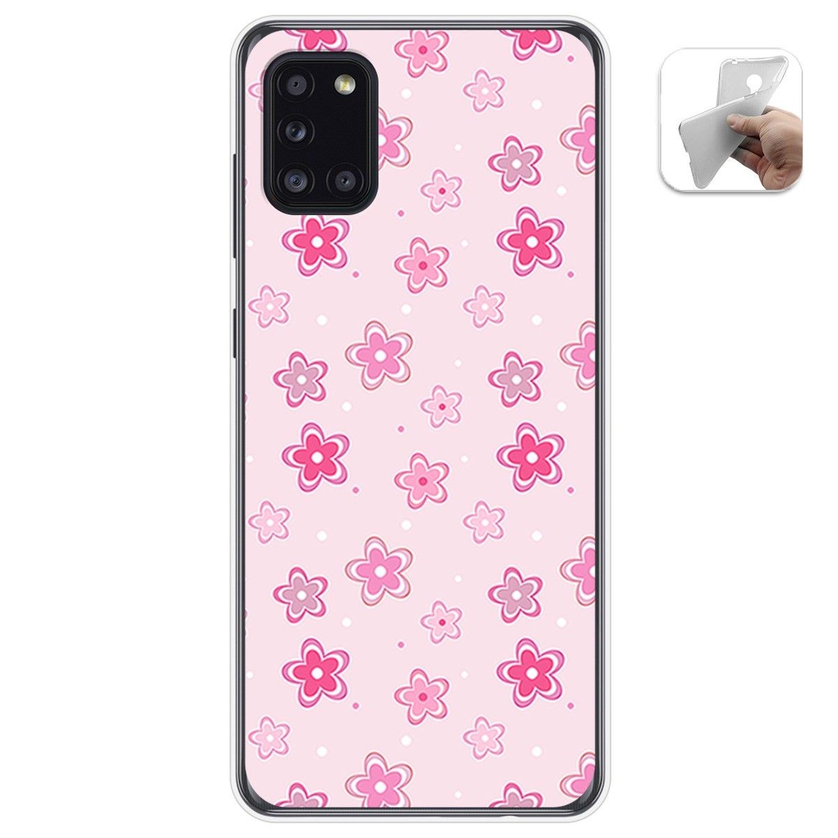 Funda Gel Tpu para Samsung Galaxy A31 diseño Flores Dibujos