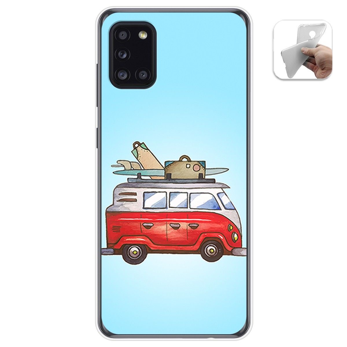 Funda Gel Tpu para Samsung Galaxy A31 diseño Furgoneta Dibujos