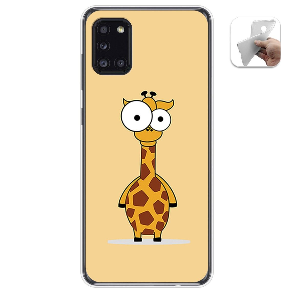 Funda Gel Tpu para Samsung Galaxy A31 diseño Jirafa Dibujos