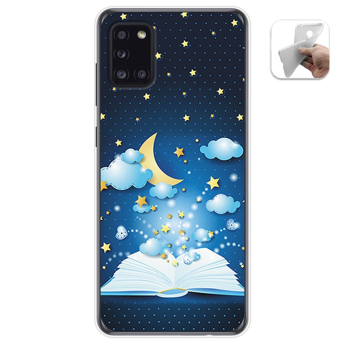 Funda Gel Tpu para Samsung Galaxy A31 diseño Libro Cuentos Dibujos