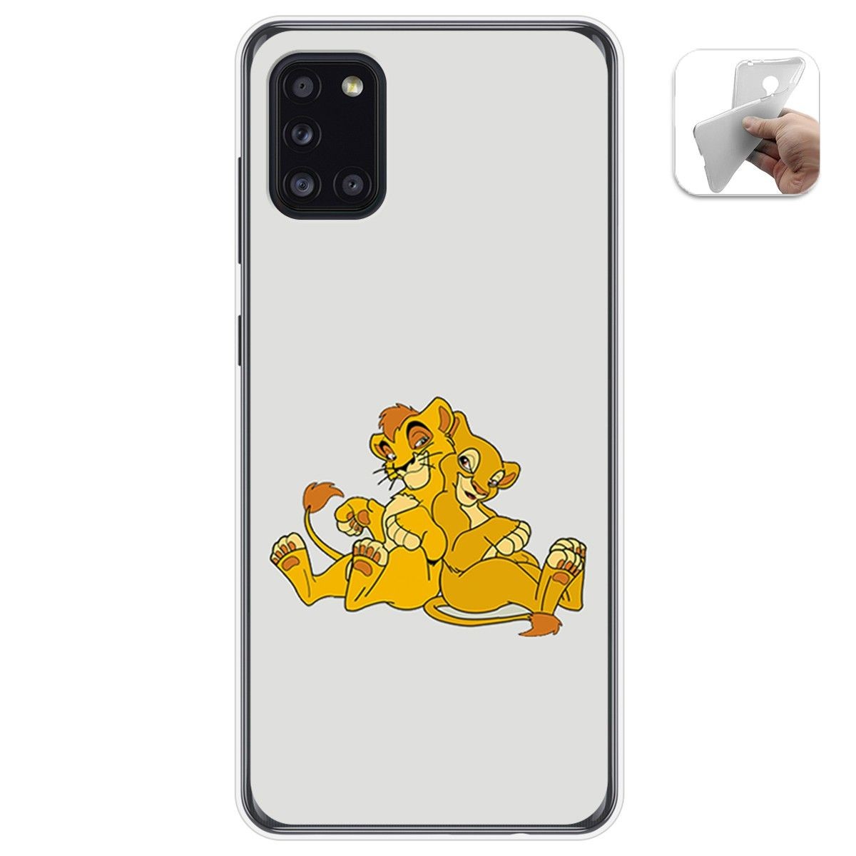 Funda Gel Tpu para Samsung Galaxy A31 diseño Leones Dibujos