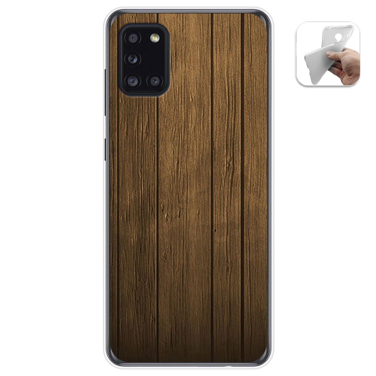 Funda Gel Tpu para Samsung Galaxy A31 diseño Madera Dibujos