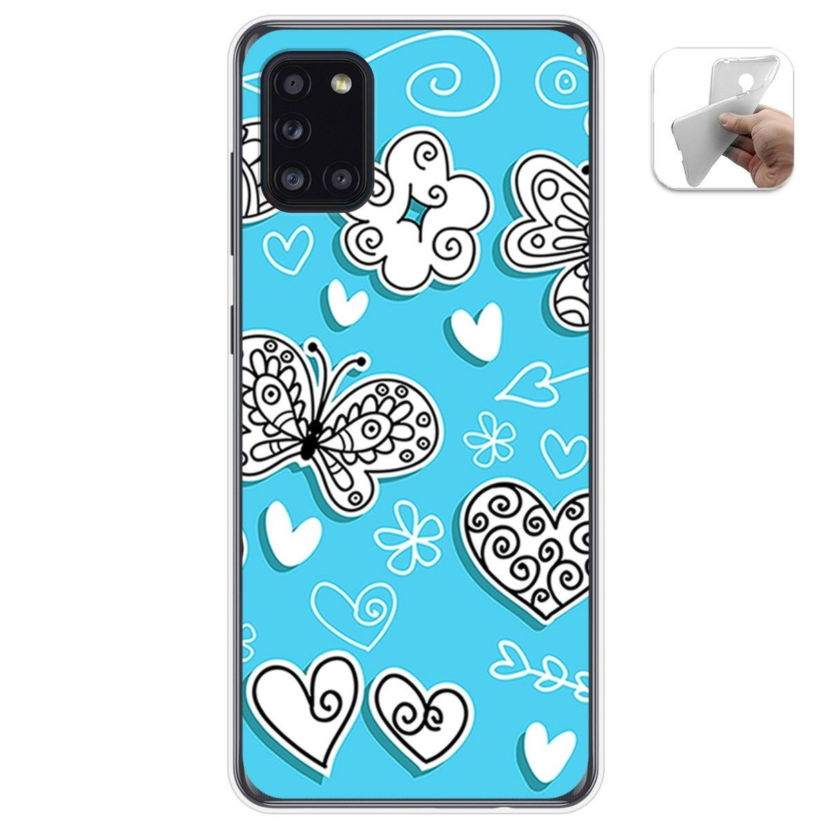 Funda Gel Tpu para Samsung Galaxy A31 diseño Mariposas Dibujos