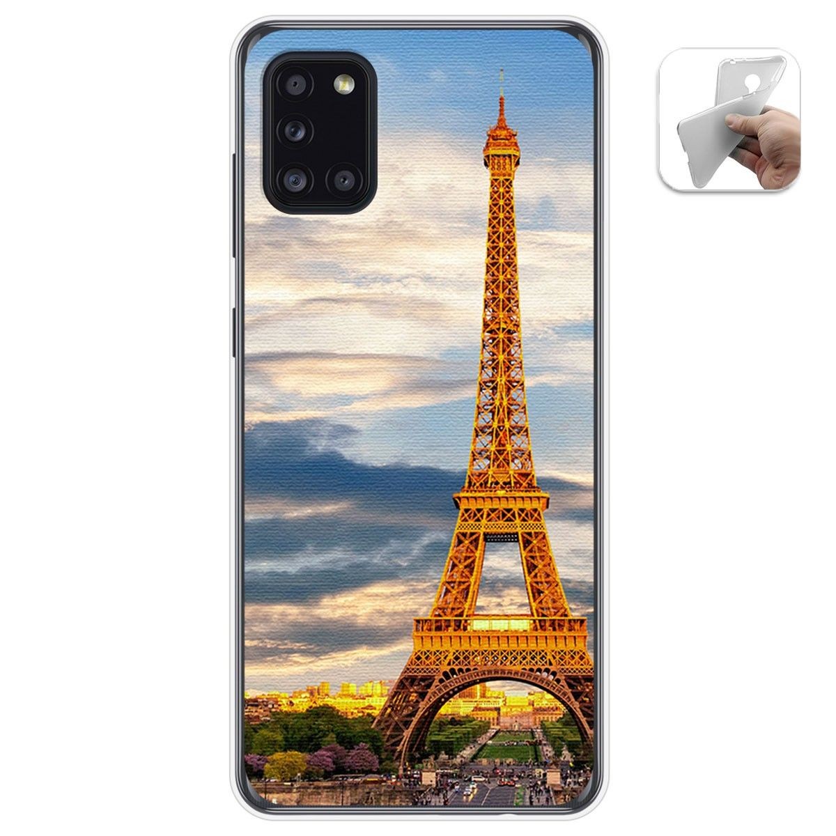Funda Gel Tpu para Samsung Galaxy A31 diseño Paris Dibujos