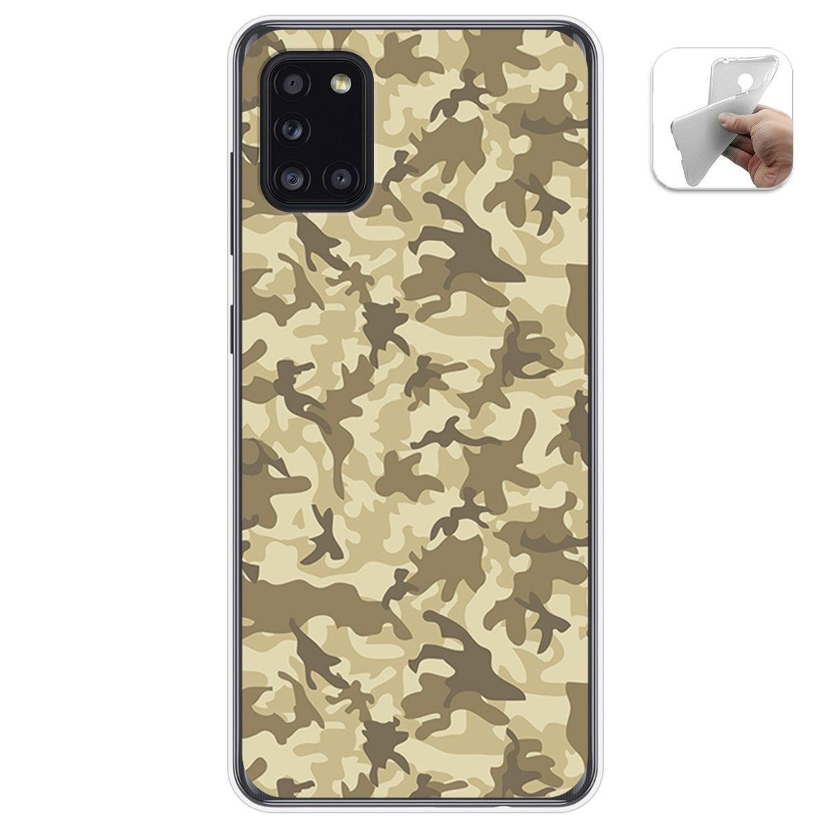 Funda Gel Tpu para Samsung Galaxy A31 diseño Sand Camuflaje Dibujos