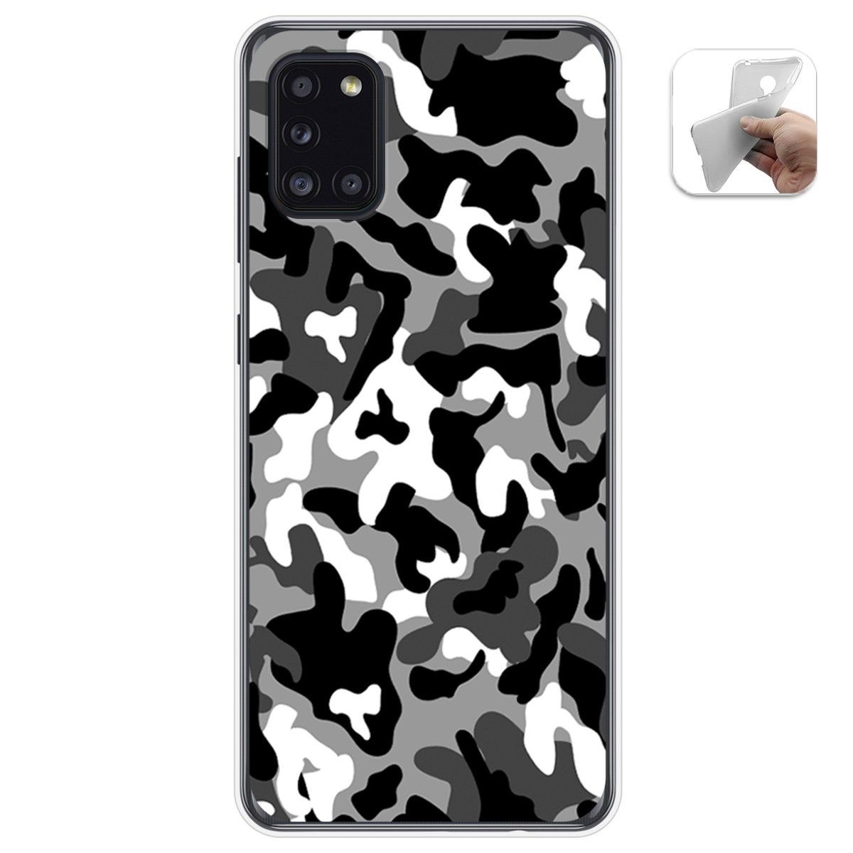 Funda Gel Tpu para Samsung Galaxy A31 diseño Snow Camuflaje Dibujos