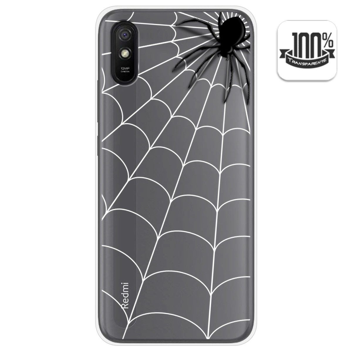 Funda Gel Transparente para Xiaomi Redmi 9A / 9AT diseño Araña Dibujos