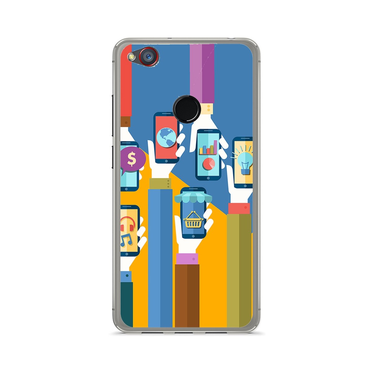 Funda Gel Tpu para Zte Nubia Z11 Mini Diseño Apps Dibujos