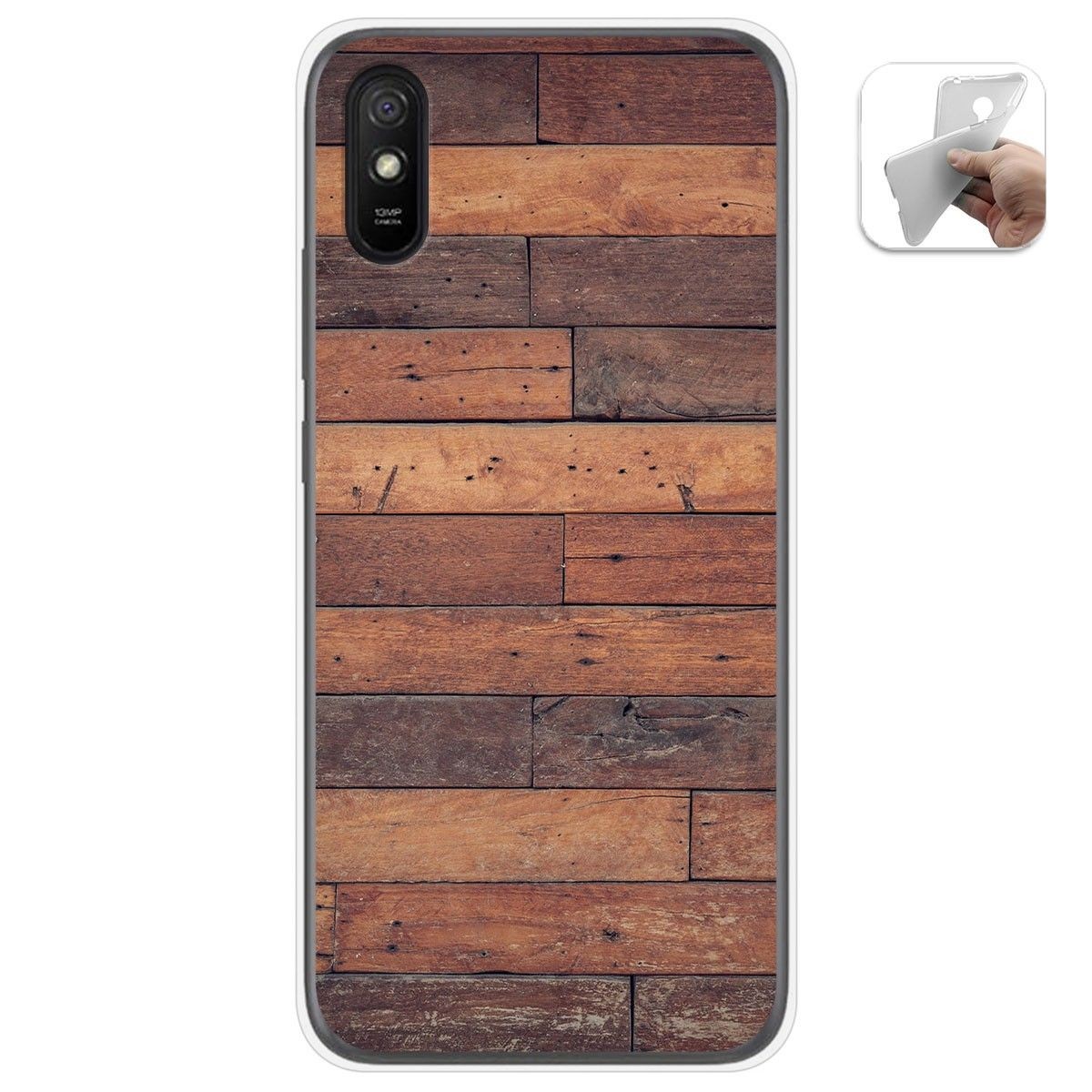 Funda Gel Tpu para Xiaomi Redmi 9A / 9AT diseño Madera 03 Dibujos