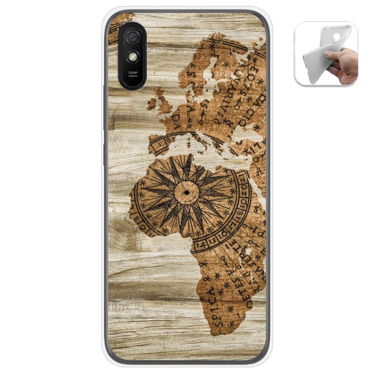 Funda Gel Tpu para Xiaomi Redmi 9A / 9AT diseño Madera 07 Dibujos