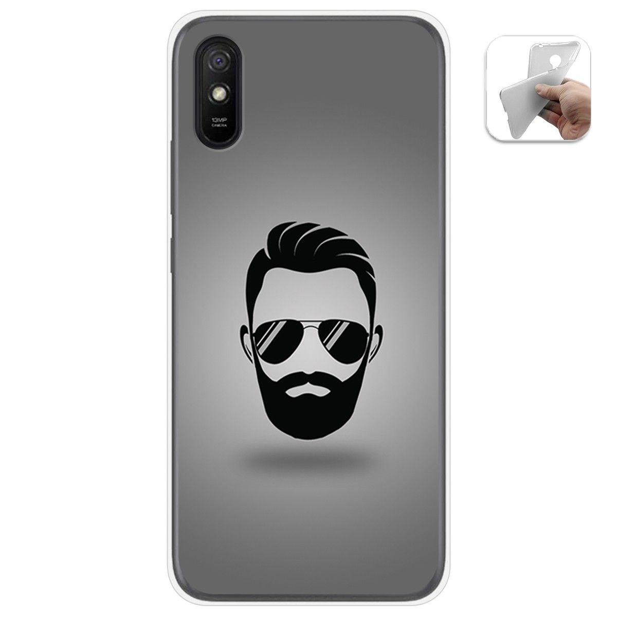 Funda Gel Tpu para Xiaomi Redmi 9A / 9AT diseño Barba Dibujos