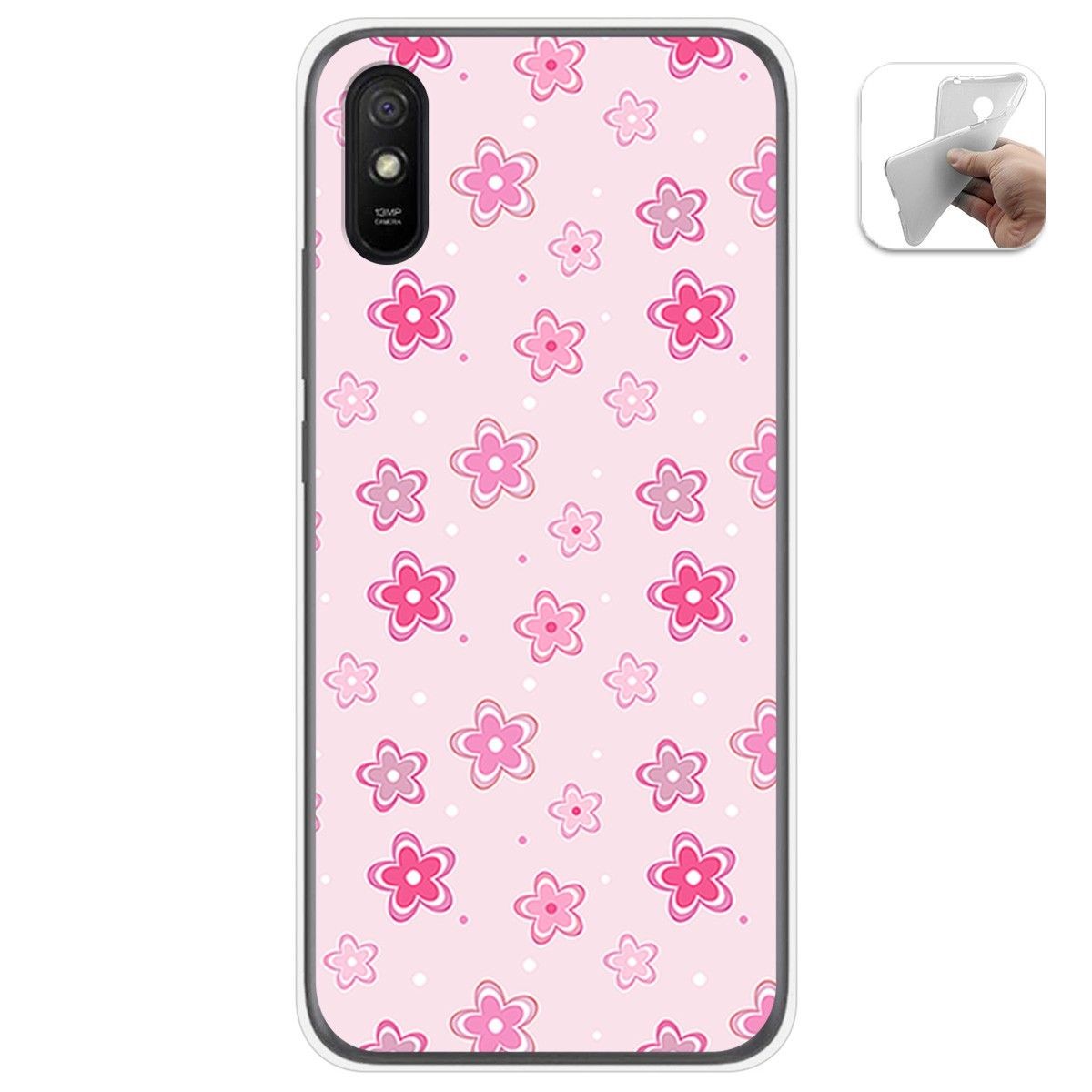 Funda Gel Tpu para Xiaomi Redmi 9A / 9AT diseño Flores Dibujos