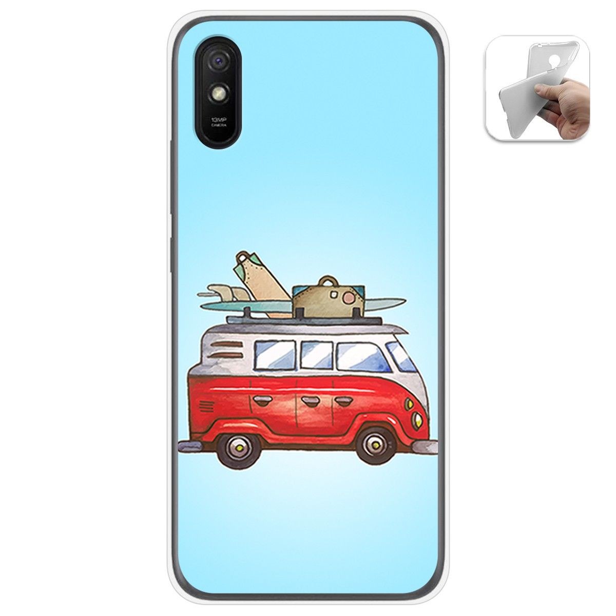 Funda Gel Tpu para Xiaomi Redmi 9A / 9AT diseño Furgoneta Dibujos