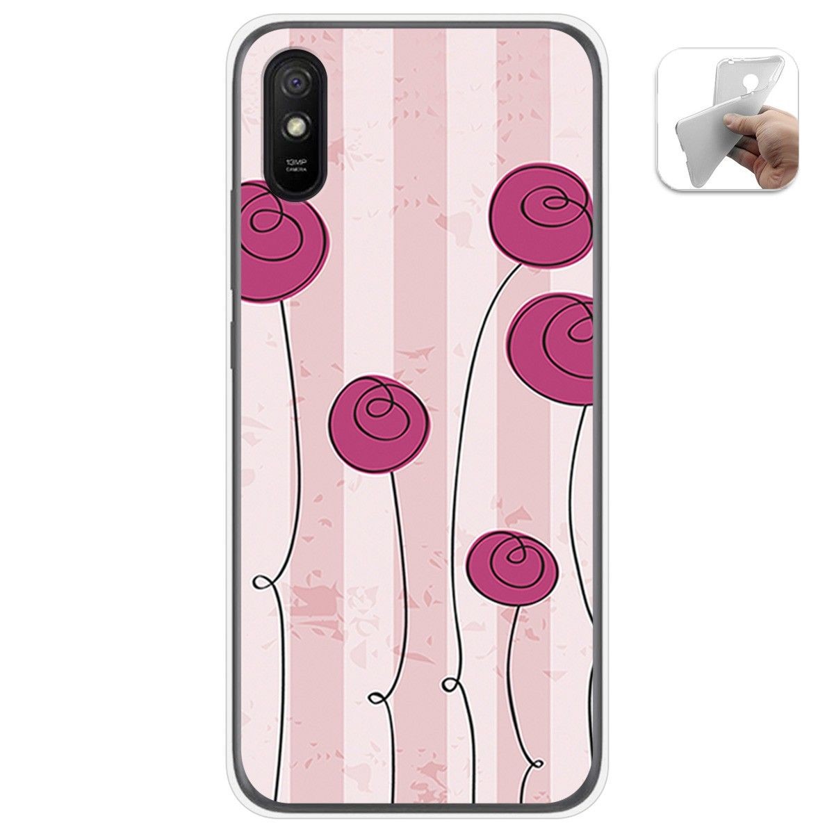 Funda Gel Tpu para Xiaomi Redmi 9A / 9AT diseño Flores Vintage Dibujos