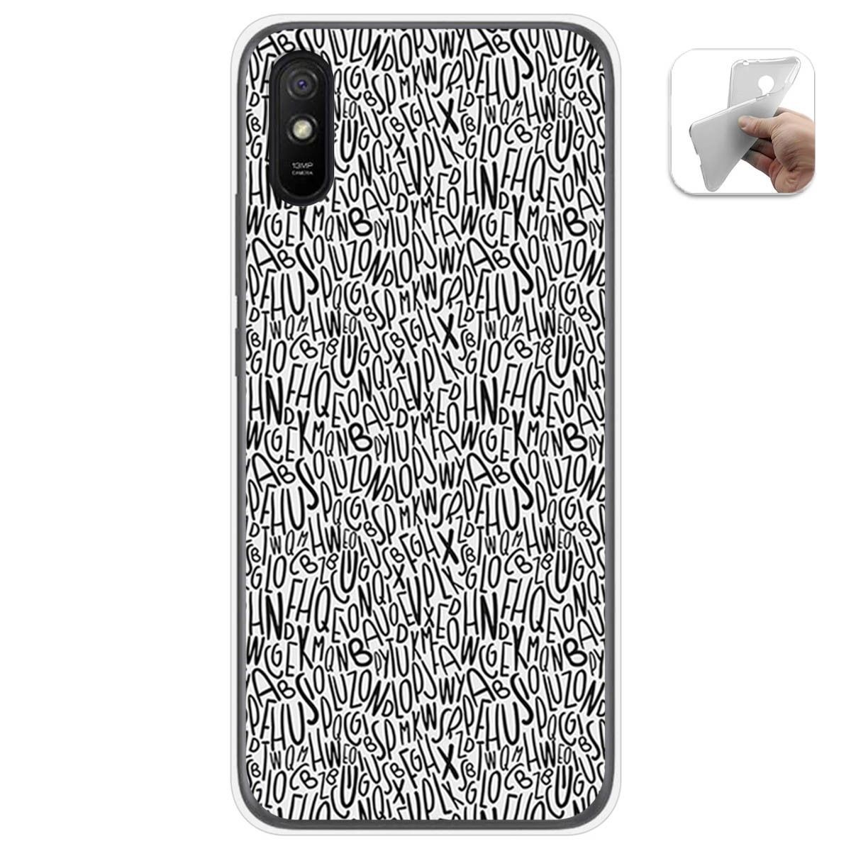 Funda Gel Tpu para Xiaomi Redmi 9A / 9AT diseño Letras Dibujos