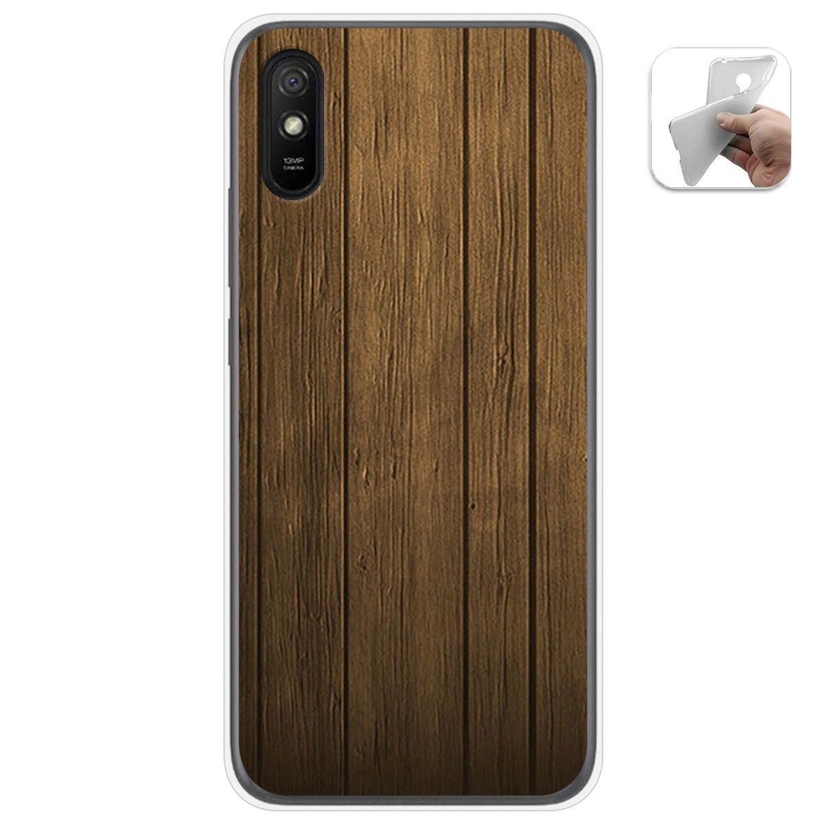 Funda Gel Tpu para Xiaomi Redmi 9A / 9AT diseño Madera Dibujos