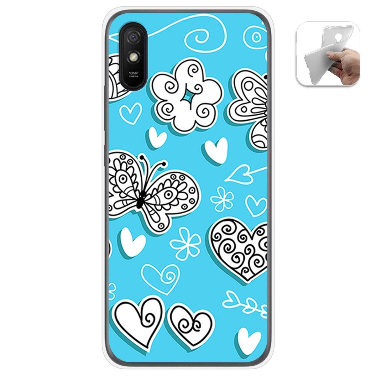 Funda Gel Tpu para Xiaomi Redmi 9A / 9AT diseño Mariposas Dibujos