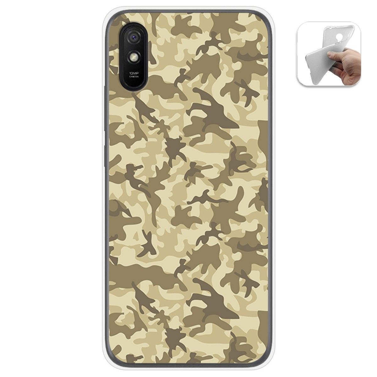 Funda Gel Tpu para Xiaomi Redmi 9A / 9AT diseño Sand Camuflaje Dibujos