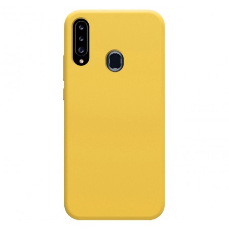 Funda Silicona Líquida Ultra Suave para Samsung Galaxy A20s color Amarilla