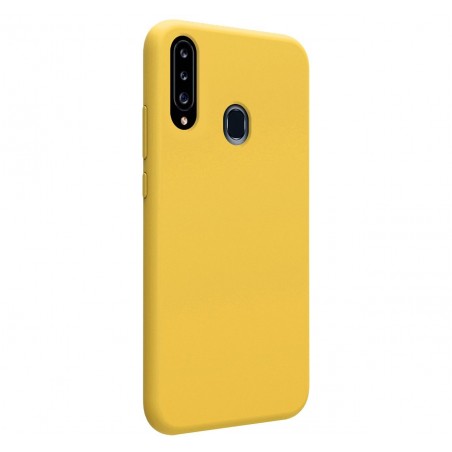 Funda Silicona Líquida Ultra Suave para Samsung Galaxy A20s color Amarilla