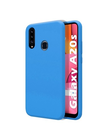 Funda Silicona Líquida Ultra Suave para Samsung Galaxy A20s color Azul Celeste