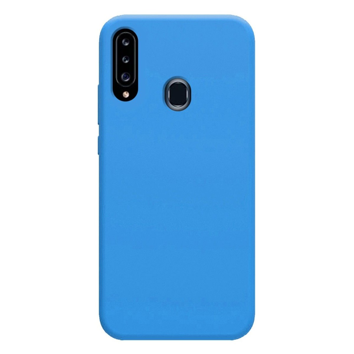Funda Silicona Líquida Ultra Suave para Samsung Galaxy A20s color Azul Celeste