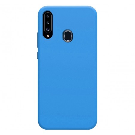 Funda Silicona Líquida Ultra Suave para Samsung Galaxy A20s color Azul Celeste
