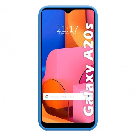Funda Silicona Líquida Ultra Suave para Samsung Galaxy A20s color Azul Celeste