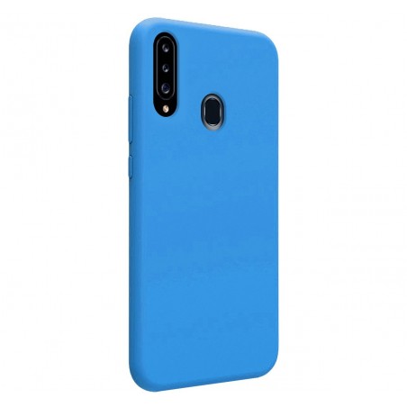 Funda Silicona Líquida Ultra Suave para Samsung Galaxy A20s color Azul Celeste