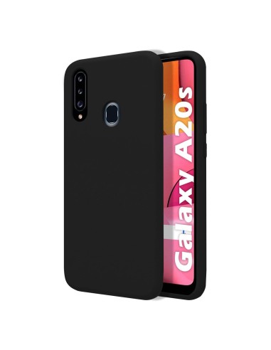Funda Silicona Líquida Ultra Suave para Samsung Galaxy A20s color Negra