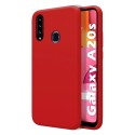 Funda Silicona Líquida Ultra Suave para Samsung Galaxy A20s color Roja
